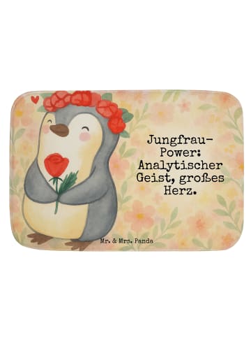 Mr. & Mrs. Panda Badeteppich Jungfrau Astrologie Design mit Spruch in Weiß