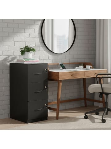 relaxdays Aktenschrank in Schwarz - (B)40 x (H)103 x (T)40 cm