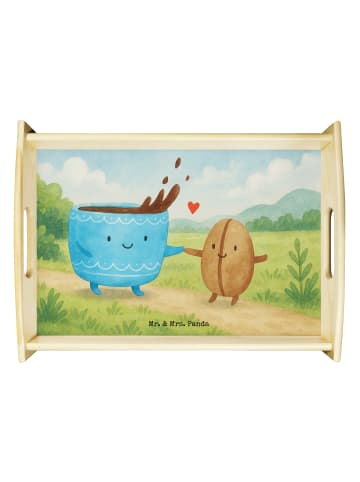 Mr. & Mrs. Panda serviertablett aus holz Kaffee Bohne Design ohn... in Weiß