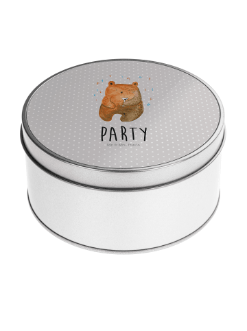 Mr. & Mrs. Panda Kaffeedose Bär Party mit Spruch in Grau Pastell