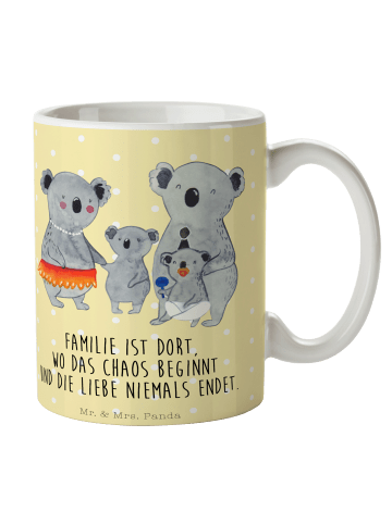 Mr. & Mrs. Panda Pott Koala Familie mit Spruch in Gelb Pastell