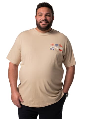 Men Plus Kurzarm T-Shirt in hellbeige