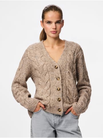 Pieces Strickjacke in Fossil