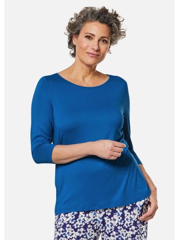 GOLDNER Trageangenehmes Viskoseshirt mit Elasthan in royalblau