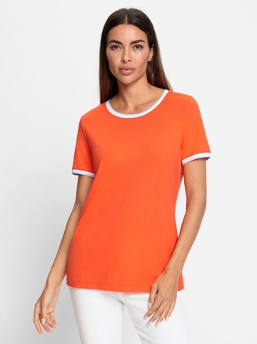 Heine Kurzarmshirt in orange-weiß
