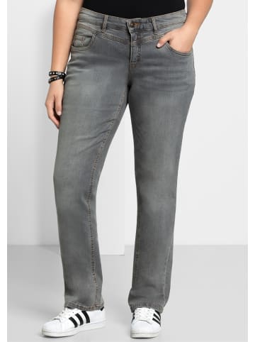 sheego Gerade Jeans in grey denim