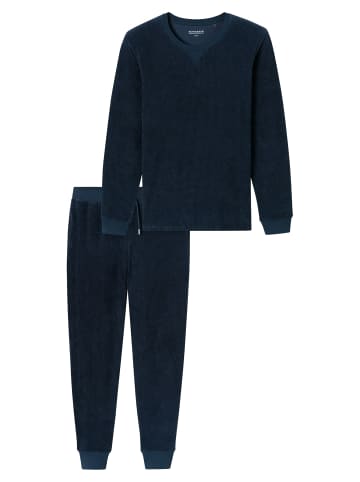 Schiesser Pyjama Selected Premium Warming in nachtblau