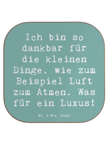 Mr. & Mrs. Panda Glas-Untersetzer Spruch Dankbarkeit für kleine ... in Meeresbrise