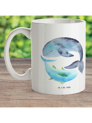 Mr. & Mrs. Panda Kindertasse Walfisch Thunfisch ohne Spruch in Weiß