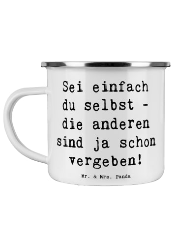 Mr. & Mrs. Panda Kaffeebecher Spruch Selbstakzeptanz Einzigartig... in Weiß