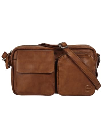 SPIKES & SPARROW Umhängetasche echt Leder in cognac