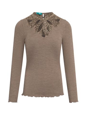 TOOCHE Langarmshirt "Lace Royalty" in braun