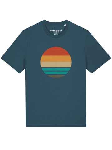 wat? Apparel T-Shirt Retro Sunset Ocean in Petrol