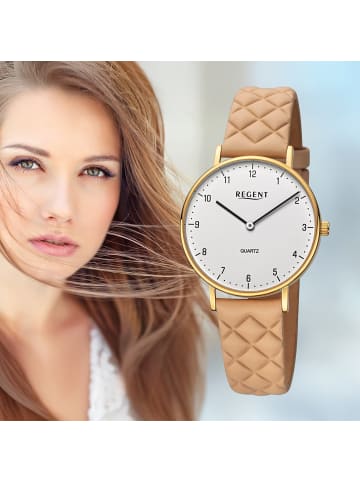 Regent Analog-Armbanduhr Regent Lederarmband orange mittel (ca. 34mm)