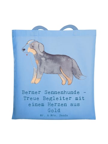 Mr. & Mrs. Panda Einkaufstasche Berner Sennenhund Herz mit Spruch in Sky Blue