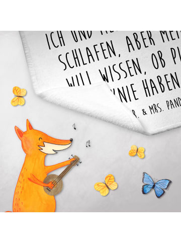 Mr. & Mrs. Panda Handtuch Pinguin Mond mit Spruch in Weiß