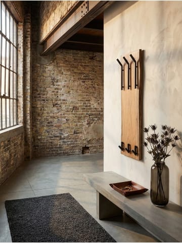 KADIMA DESIGN Wandgarderobe Akazie & Metall, Natürliche Baumkante, 35,5x11x100 cm