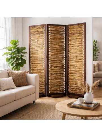 kobolo Paravent BAMBO3 in Braun