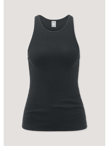 Hessnatur Ripp-Top Fitted High-Neck in schwarz
