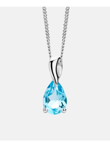 Diamant L'éternel Halskette mit Anhänger aus 585 Weißgold mit Topas, 925 Sterlingsilber Kette