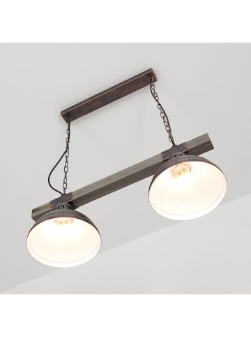 Licht-Erlebnisse Pendelleuchte (B)21 x (L)60 x (T)27 cm in Kupfer Antik Holz