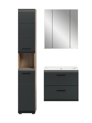 ebuy24 Badmöbelset Ice (4-teilig) Schwarz 105 x 46 cm