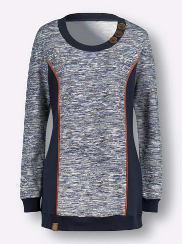 WITT WEIDEN Sweatshirt in marine-weiß-meliert