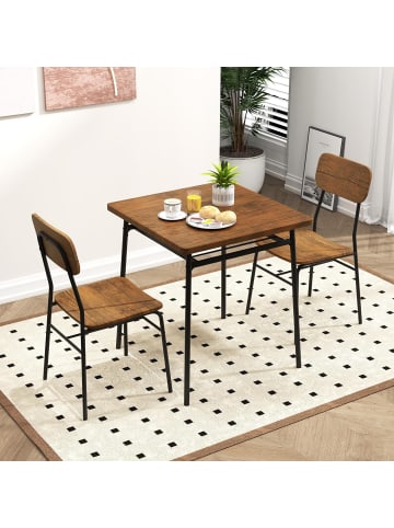 COSTWAY 3 tlg. Bartisch Set in Hellbraun