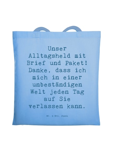 Mr. & Mrs. Panda Jutebeutel Spruch Briefe & Pakete mit Spruch in Sky Blue