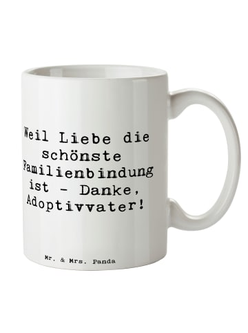 Mr. & Mrs. Panda Tasse Danke Adoptivvater mit Spruch in Weiß