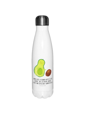 Mr. & Mrs. Panda Thermosflasche Avocado Kern rollt mit Spruch in Weiß