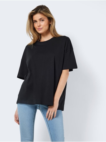 Noisy may Lockeres T-shirt Oversized Oberteil Dropped Shoulder NMIDA in Schwarz