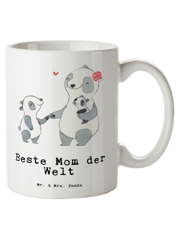 Mr. & Mrs. Panda steingut tasse Panda Beste Mom der Welt mit Spruch in Weiß