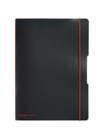 Herlitz Notizheft my.book flex PP A4 2x40 Blatt liniert/kariert schwarz