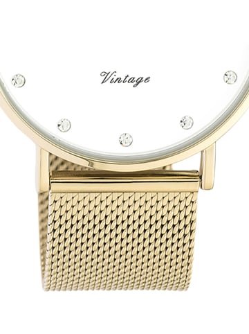Oozoo Analog-Armbanduhr Oozoo Vintage Series gold groß (ca. 40mm)