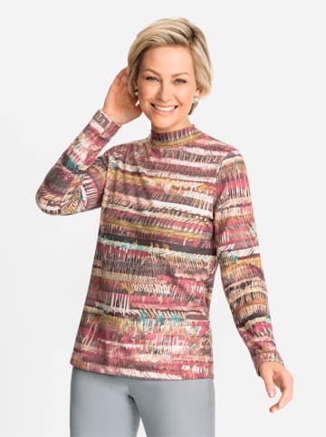 WITT WEIDEN Shirt in sand-dunkelrot-bedruckt