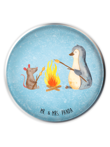 Mr. & Mrs. Panda Abfluss-Stopfen Pinguin Lagerfeuer ohne Spruch in Eisblau