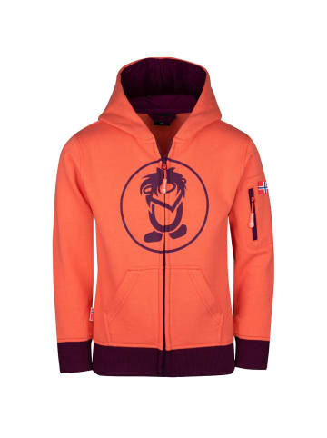 Trollkids Hoodie Pullover mit Kapuze "Sortland" in Pfirsich/Maulbeere