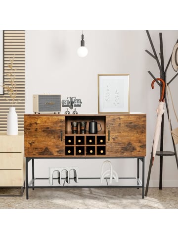 COSTWAY Sideboard mit Weinregal 120cm in Braun