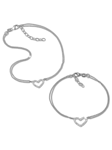 SilberDream Schmuckset Herz 925 Sterling Silber
