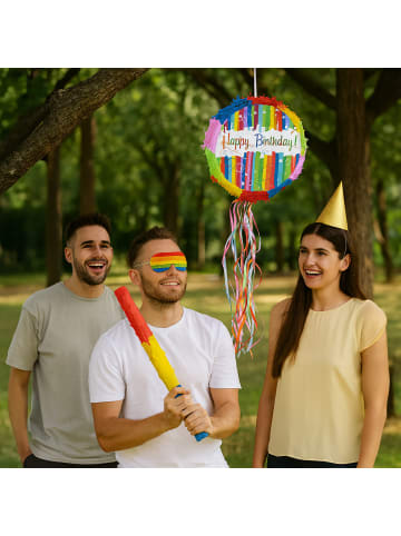 relaxdays 3-tlg. Pinata Set "Happy Birthday" in Bunt