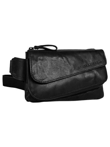 SPIKES & SPARROW Gürteltasche echt Leder in schwarz