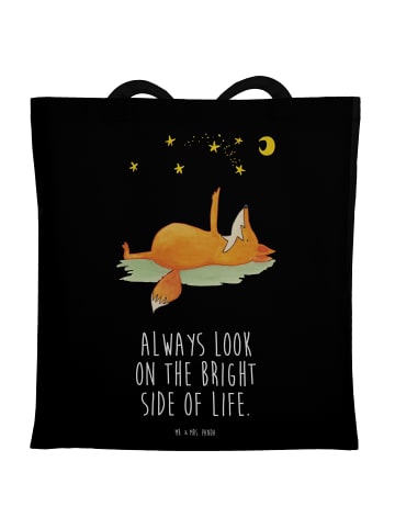 Mr. & Mrs. Panda Strandtasche Fuchs Sterne mit Spruch in Schwarz