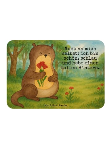 Mr. & Mrs. Panda Kühlschrankmagnet Otter Blumenstrauß Design mit... in Weiß