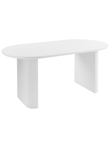 Beliani Esszimmertisch MOBERLY in Weiß - (W) 90 x (H) 76 x (L) 180 cm