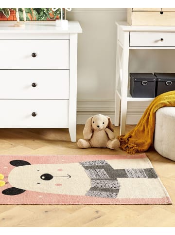 Beliani Kinderteppich TAPAK in Bunt/Rosa/Beige - (W) 80 x (L) 150 cm
