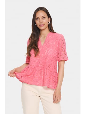 SAINT TROPEZ Kurzarm-Bluse ZannaSZ Gerade Passform in Fruit Dove