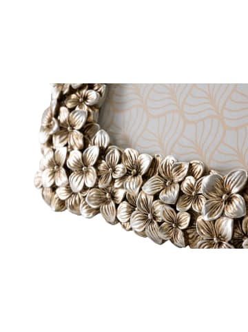 Mauro Ferretti Silberner Harzrahmen mit Blumenmuster, 21,5 x 2 x 26,5 cm