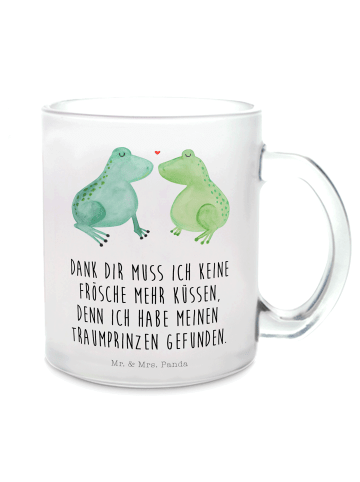 Mr. & Mrs. Panda Teetasse Frosch Liebe mit Spruch in Transparent