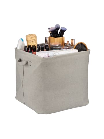 relaxdays Aufbewahrungskorb in Grau - (B)33 x (H)33 x (T)33 cm